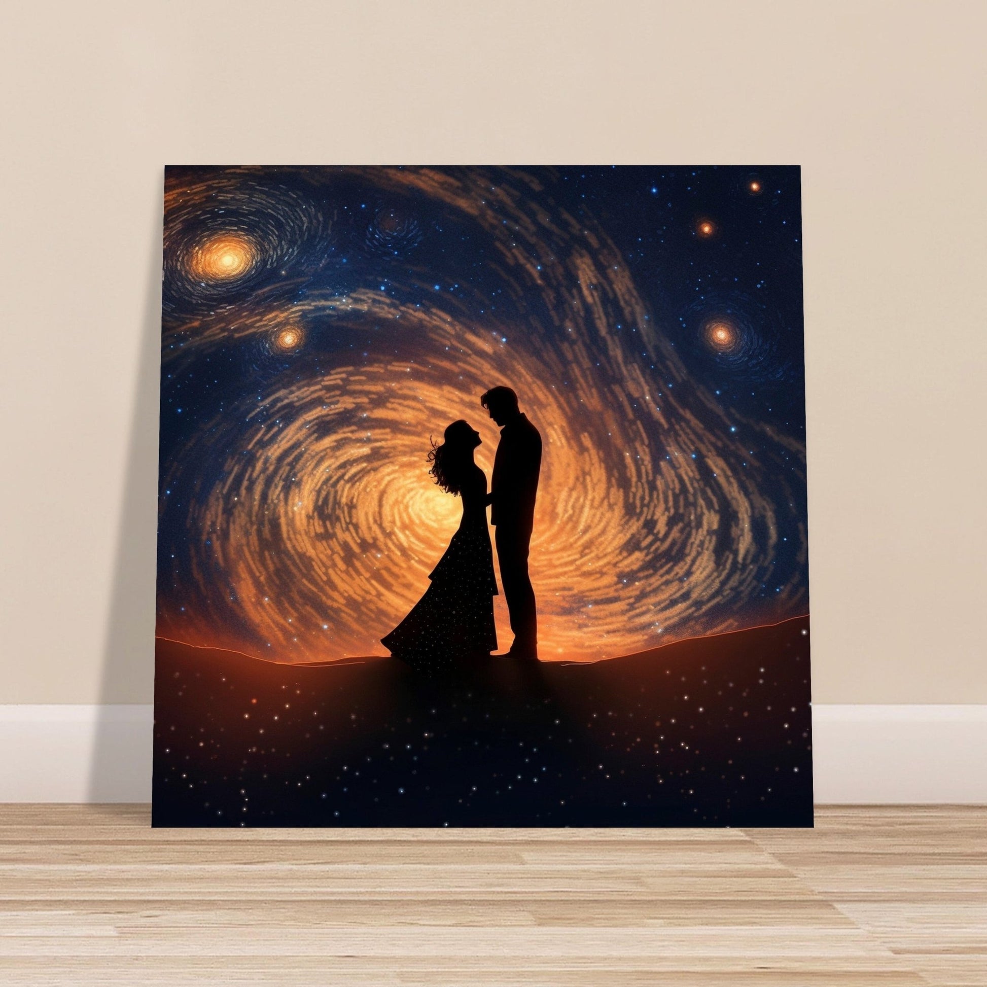 Written in the Stars - Love Under the Night Sky. Abstract Wedding Gift, Valentine's Day Print, Marriage Anniversary Silhouette - Posters - Colourful wall art by Canvasity Crafts