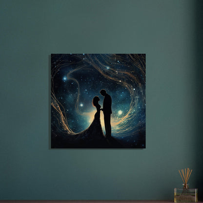 Written in the Stars - Love Under the Night Sky. Abstract Wedding Gift, Valentine's Day Print, Marriage Anniversary Silhouette - Posters - Colourful wall art by Canvasity Crafts