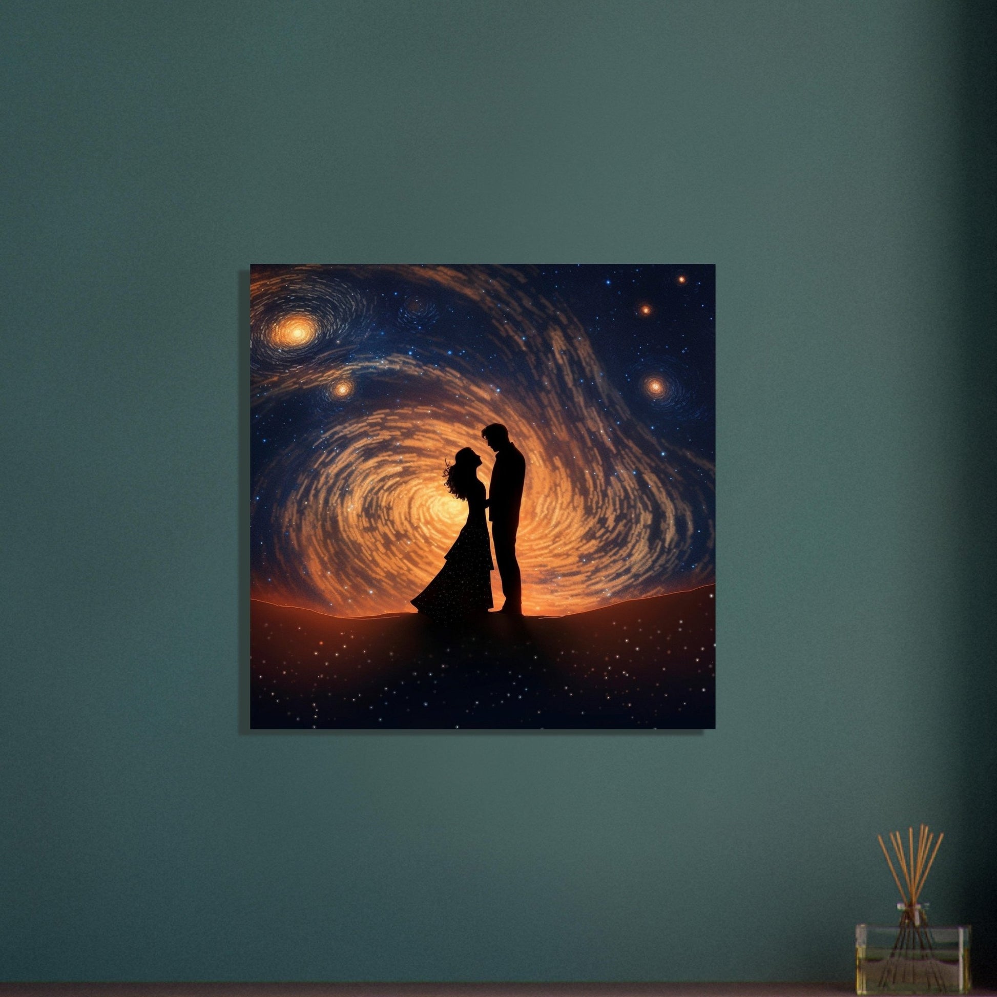 Written in the Stars - Love Under the Night Sky. Abstract Wedding Gift, Valentine's Day Print, Marriage Anniversary Silhouette - Posters - Colourful wall art by Canvasity Crafts