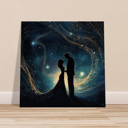 Written in the Stars - Love Under the Night Sky. Abstract Wedding Gift, Valentine's Day Print, Marriage Anniversary Silhouette - Posters - Colourful wall art by Canvasity Crafts